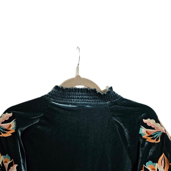 NWT THML Bridgette Top Velvet Embroidered Puff Sleeve XXXL - Picture 10 of 14
